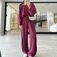 Damen Set mit elegantem Krepp-Design und weitem Schnitt WW