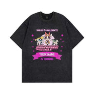 Damen T-Shirt mit angepasstem Powerpuff Girls Grafikdruck WW