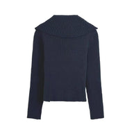Damen Strickjacke mit raffiniertem Kragen und seitlichem Reißverschluss WW