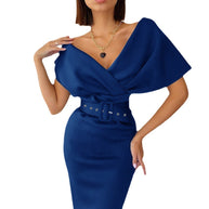 WW | Off-Shoulder Tailliertes Kleid mit Gürtel
