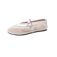 Damen Ballerinas aus Netzgewebe mit Riemen WW