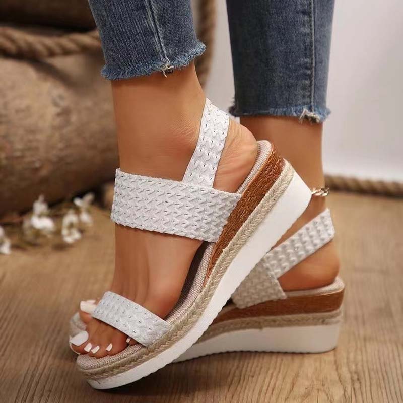 WW | Bequeme Sommer Plateau Sandalen Mit Keil Für Frauen