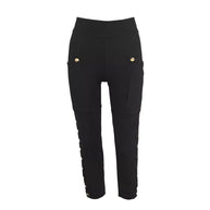 Damen Sportliche High-Waist Leggings mit vielseitigen Taschen und Druckknopfdetails WW