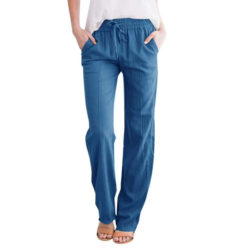 Damen Elastische Freizeithose mit Lockeren Schnitt und praktischen Taschen WW