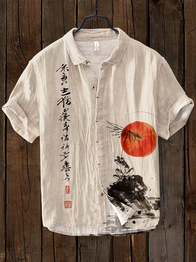WW | Japanisches Hemd Aus Leinenmix