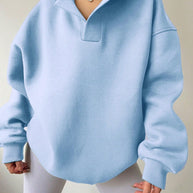 Damen Oversized Kapuzenpullover mit Kängurutasche WW