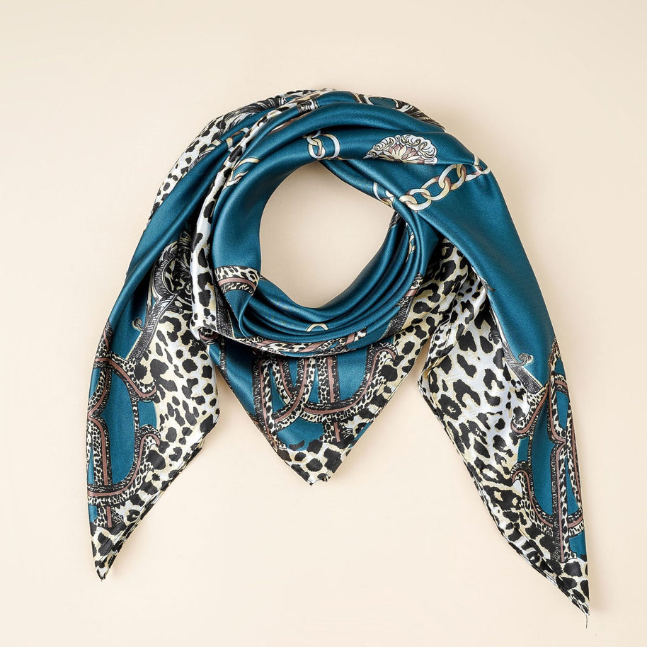 Damen Seidenschal mit elegantem Tiermuster und luxuriösem Design WW