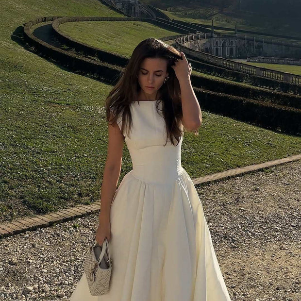 Damen A-linien Kleid mit elegantem Bustier-Oberteil und schwingendem Rock WW