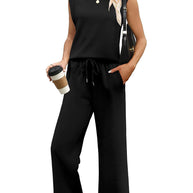 Damen Relaxed Fit Jumpsuit mit verkürzten Ärmeln und bequemem Bund WW