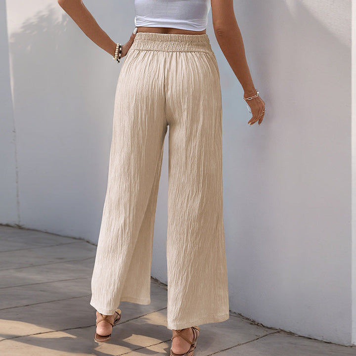 Damen Plissee-Hose mit hohem Bund und elegantem Schnitt W&W Mode