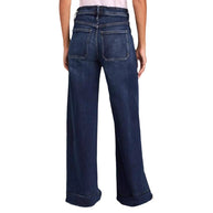 Damen weite Denim-Hose mit hohem Bund WW