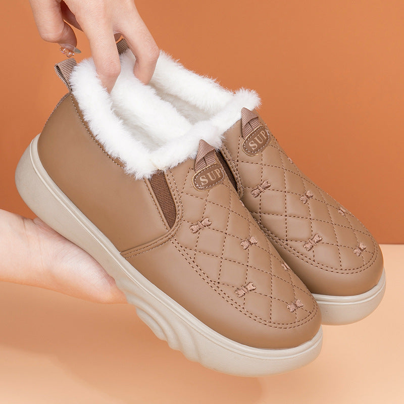 Damen Bequeme und warmgefütterte Slip-On Freizeitschuhe WW