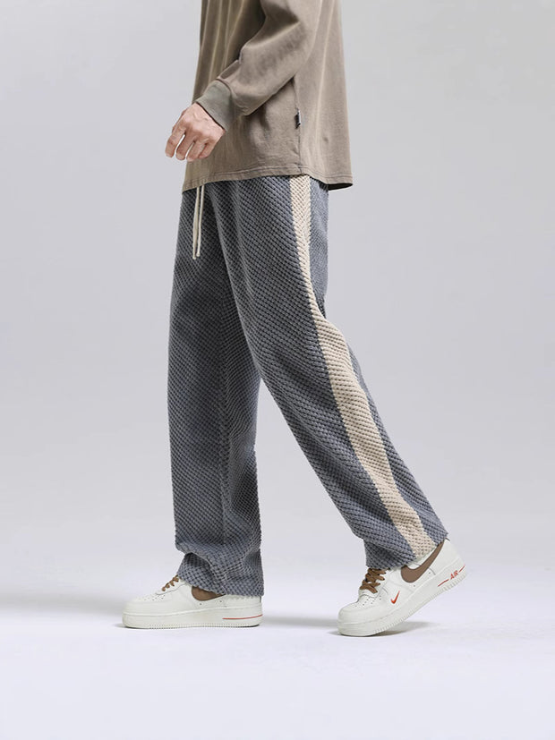 Damen Bequeme Freizeithose mit strukturiertem Stoff und seitlichen Streifen WW