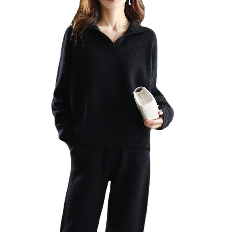 Damen bequemer Strickpullover mit modischem Kragen und lässigem Schnitt WW