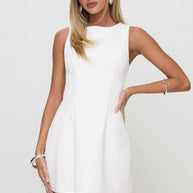 Damen schickes A-Linien-Kleid mit elegantem U-Ausschnitt WW