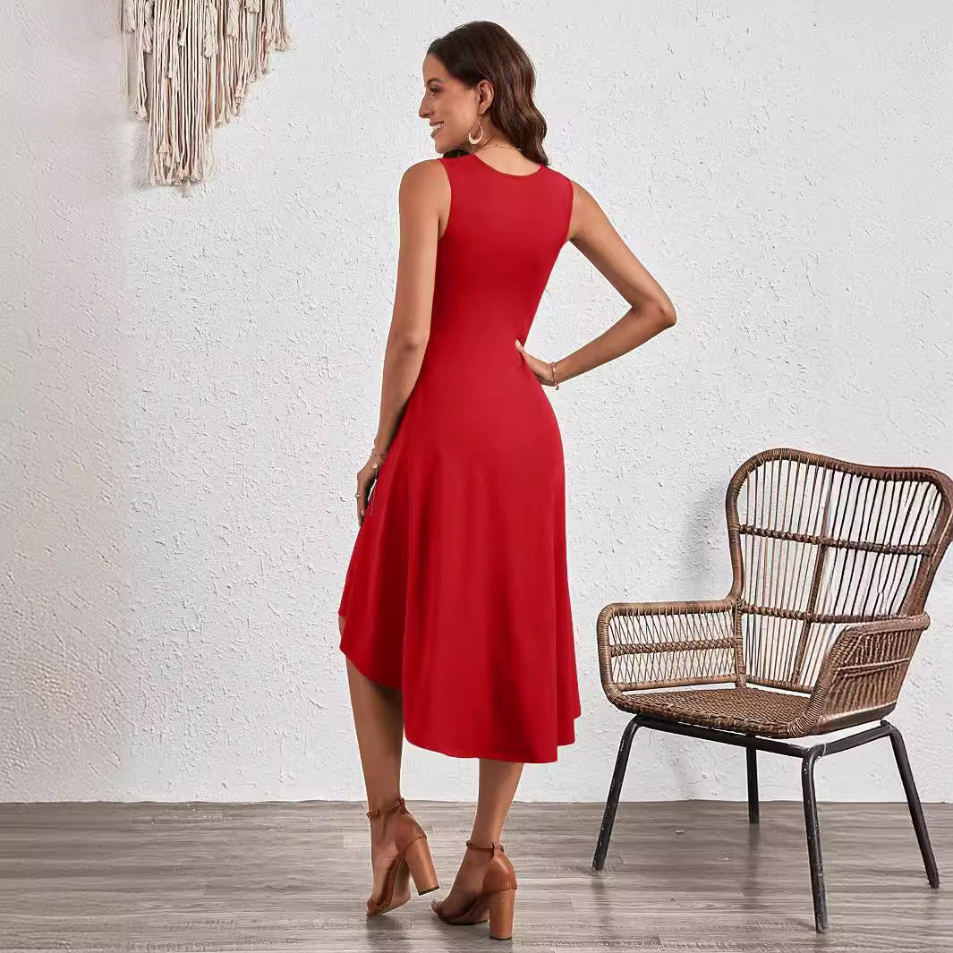 Damen Midi-Kleid mit asymmetrischem Schnitt und schmeichelnder Drapierung WW