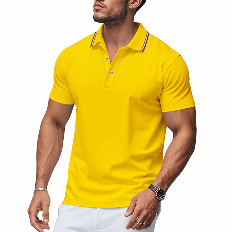 Herren modisches Poloshirt mit kontrastierendem Kragen und atmungsaktivem Material WW