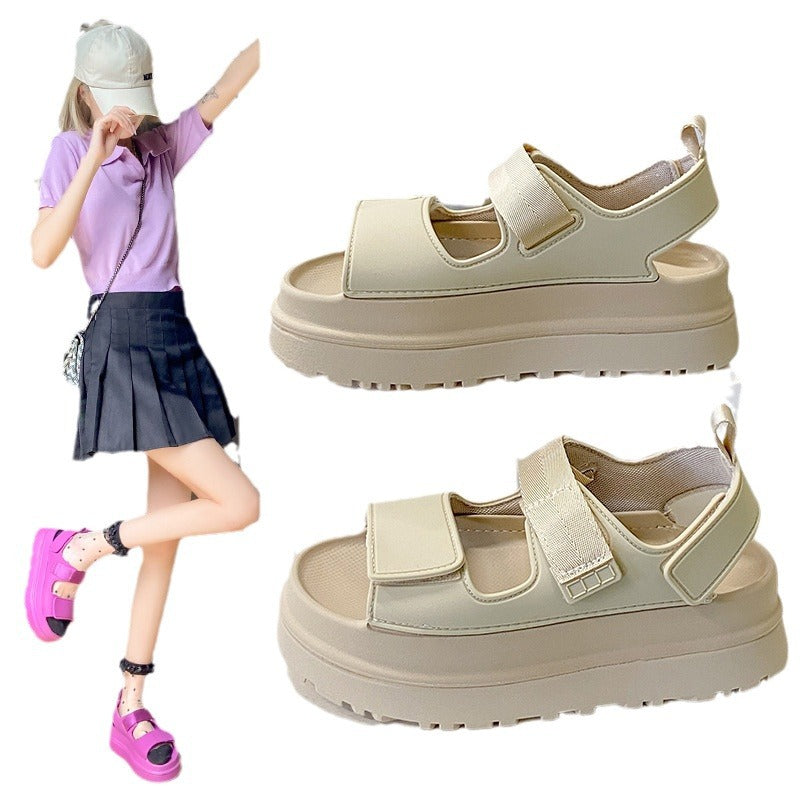 Damen Sportliche Sandalen mit verstellbaren Klettverschlüssen und rutschfester Profilsohle WW