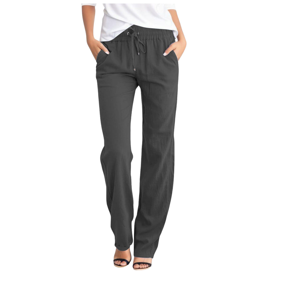 Damen Bequeme Freizeithose mit elastischem Bund und praktischen Seitentaschen WW