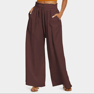 Damen Weite Freizeithose mit elastischem Bund und praktischen Taschen WW