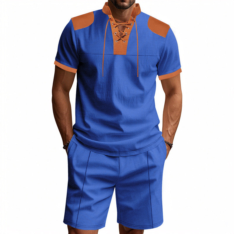 Herren Polo-Shirt mit einzigartigem Schnürdesign und passenden Shorts WW