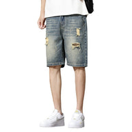 Herren Denim-Shorts mit stylischem Destroyed-Effekt und lässigem Schnitt WW