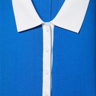 Femme Polo Kleid mit plissiertem Rock und kontrastierendem Kragen WW