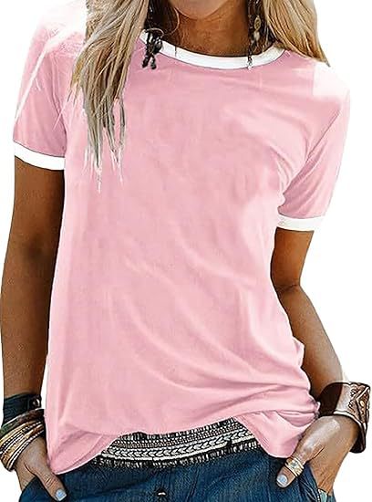 Damen T-Shirt mit kontrastierenden Ärmeln WW