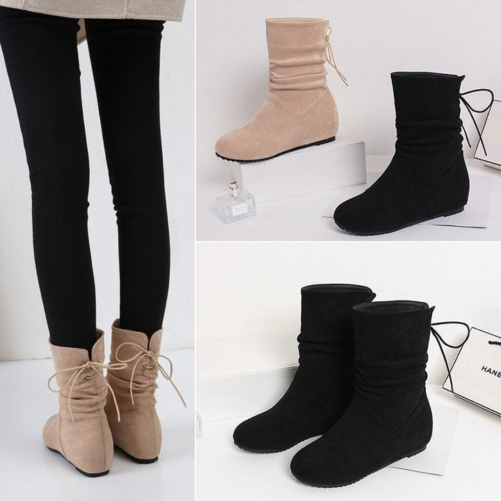 Damen Stiefeletten mit elastischen Falten und rutschfester Sohle W&W Mode