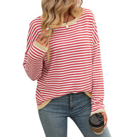 Damen lässiger gestreifter Pullover WW