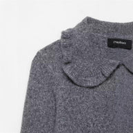 Damen Strickjacke mit dekorativem Kragen und Rüschendetails WW