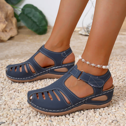 Damen bequeme Sandalen mit anatomisch geformtem Fußbett und luftigen Schlitzdesign WW