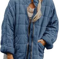 Damen Steppjacke mit hochschließendem Kragen und praktischen Tasche WW