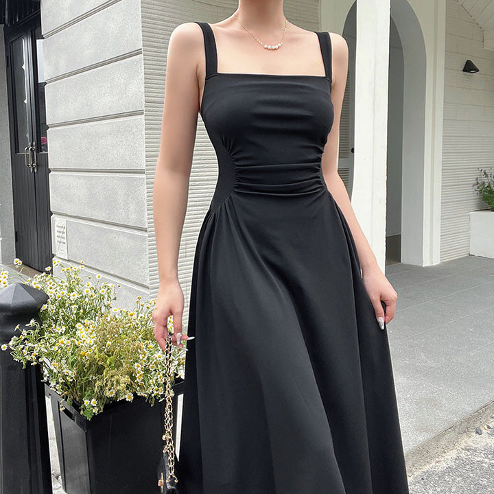 Damen Elegantes Spaghettiträger-Midikleid mit figurbetonter Silhouette und raffinierten Drapierungen W&W Mode