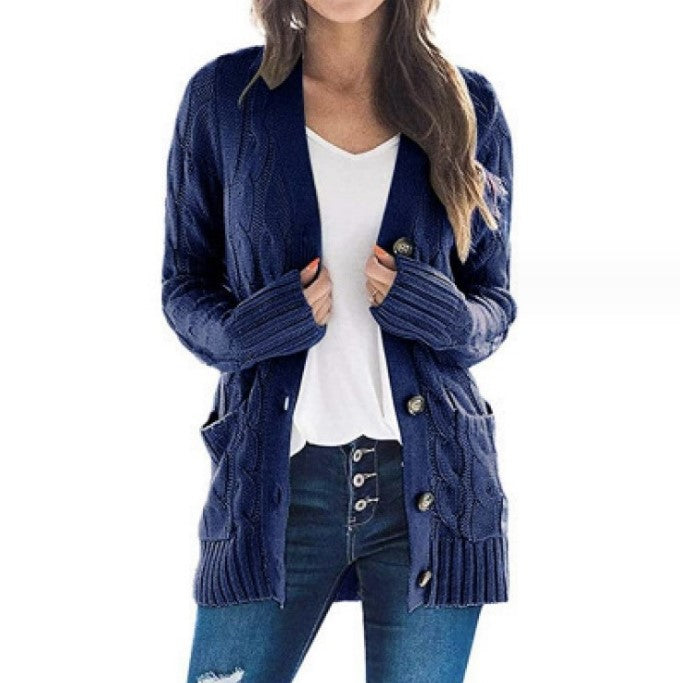 WW | Stylischer Plus-Size Mittel-langer Cardigan Pullover