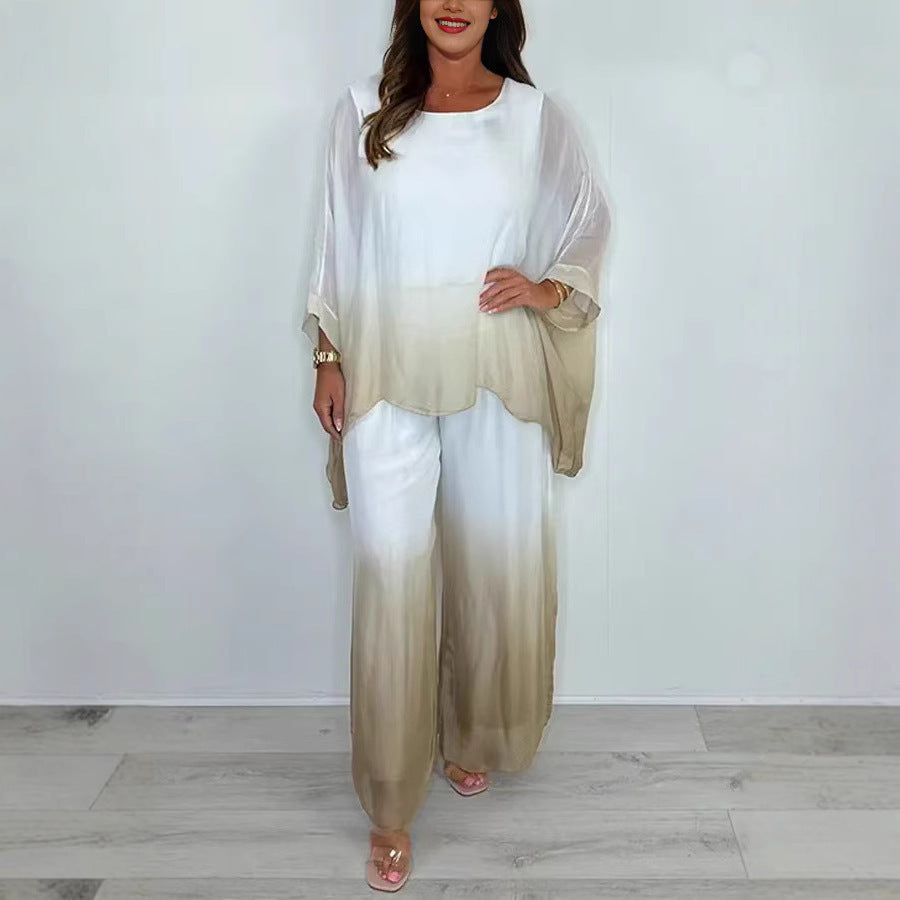 Damen Set aus weichem, fließendem Material mit modischem Ombre-Effekt WW