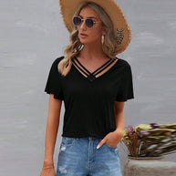 Damen T-Shirt mit modernem Schnitt und modischen Schnittdetails WW