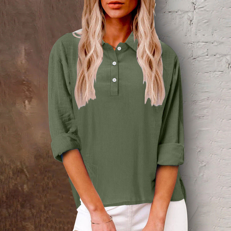 Damen Strickbluse mit Knopfdetail und lässigem Schnitt WW