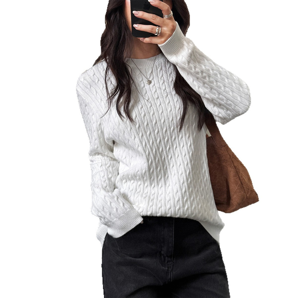 Damen Ausgefallener Strickpullover WW