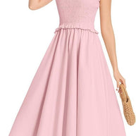 Damen elastisches Maxikleid mit Rüschendetails und geschmeidigem Material WW