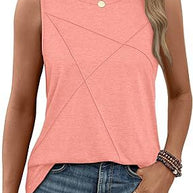Damen ärmelloses T-Shirt mit modernem geometrischen Design WW