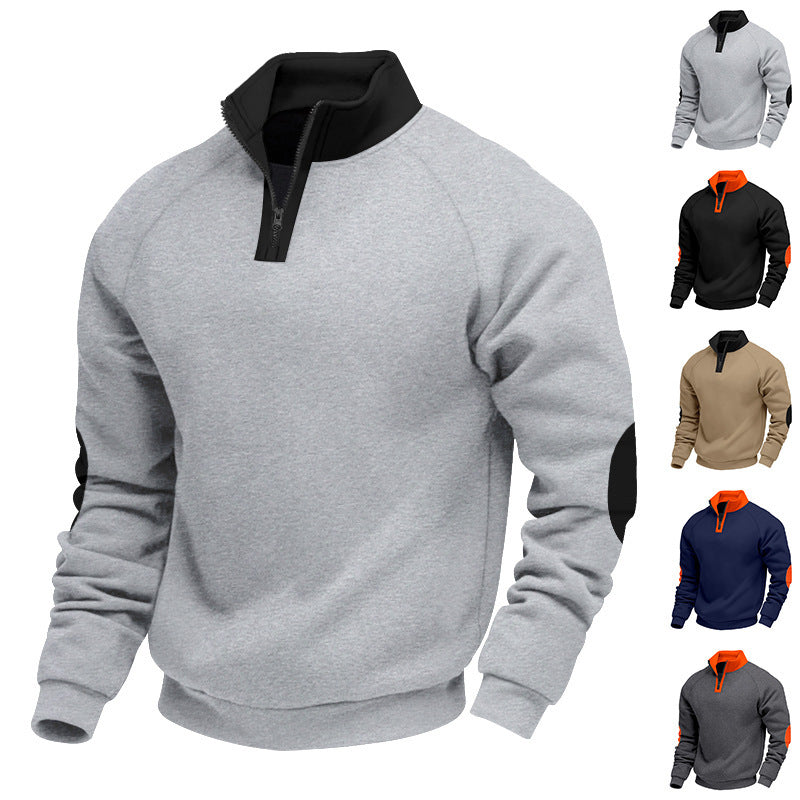 Herren Sweatshirt mit Stehkragen und Reißverschluss WW