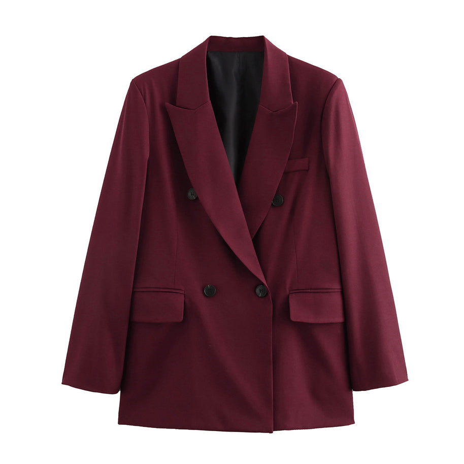 Damen Doppelt geöffneter Blazer mit elegantem Schnitt und feinen Details WW