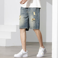 Herren Denim-Shorts mit stylischem Destroyed-Effekt und lässigem Schnitt WW