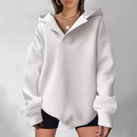 Damen Oversized Hoodie mit modernem Kragen und lässiger Passform WW