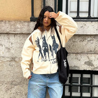 Damen Streetwear-Jacke mit einzigartigem Hunde-Print und lässigen Schnitten WW