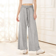 Damen Bequeme und stylische Weite Hose mit Taillengürtel WW