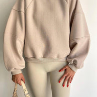 Damen Oversized Sweatshirt mit voluminösen Ärmeln WW