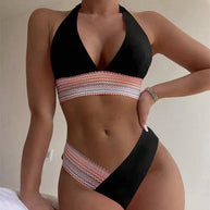 WW | Damen Bikini-Set mit modernem Criss-Cross-Design und hohem Beinausschnitt