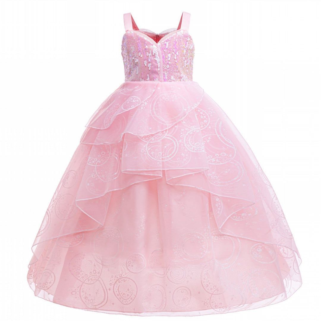 Glinda Cosplay Kleid – Rosa Prinzessinnenballkleid für Mädchen (Hochzeit, Bühne) W&W Mode